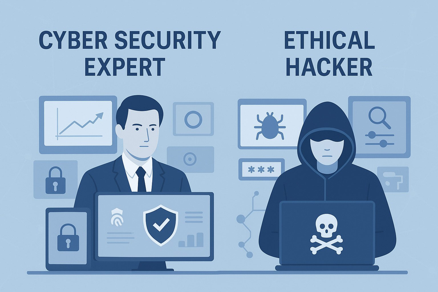 Featured image for article: Cyber Security Expert vs. Ethical Hacker: What’s the Difference?