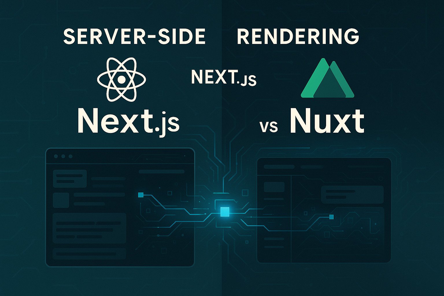 Featured image for article: Server-Side Rendering: Next.js vs Nuxt