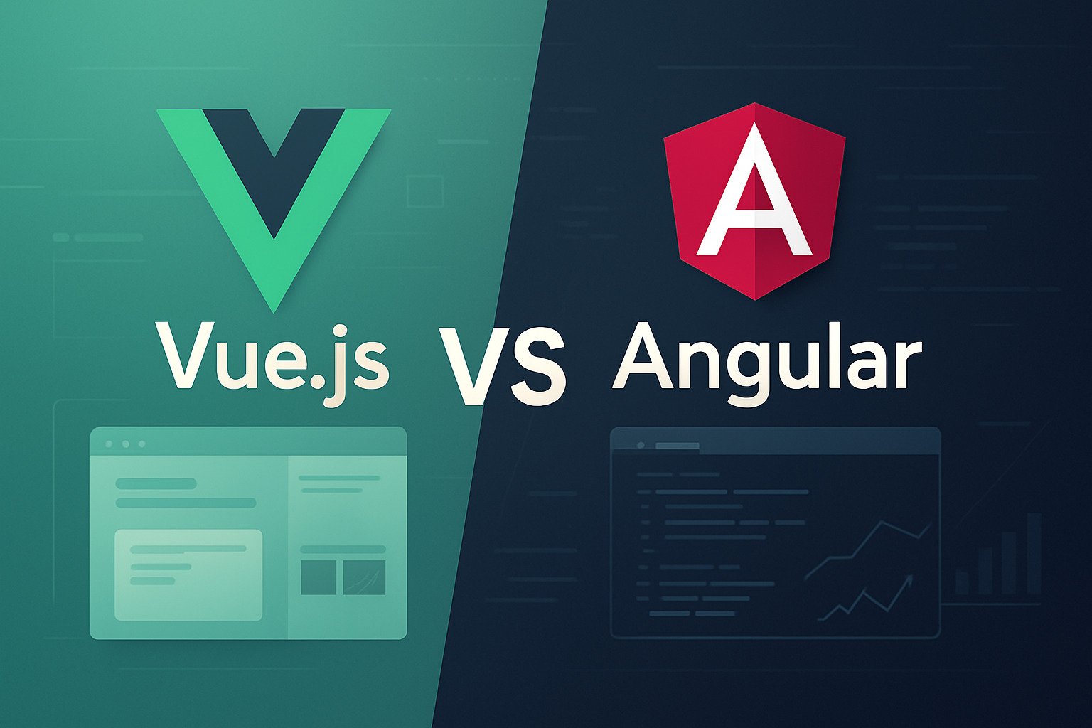 Featured image for article: Vue vs Angular im Jahr 2025: Welches Frontend -Framework skaliert besser?