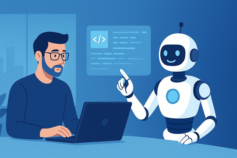 Featured image for article: AI vs Human Developers: Finding the Right Balance in Outsourced Teams